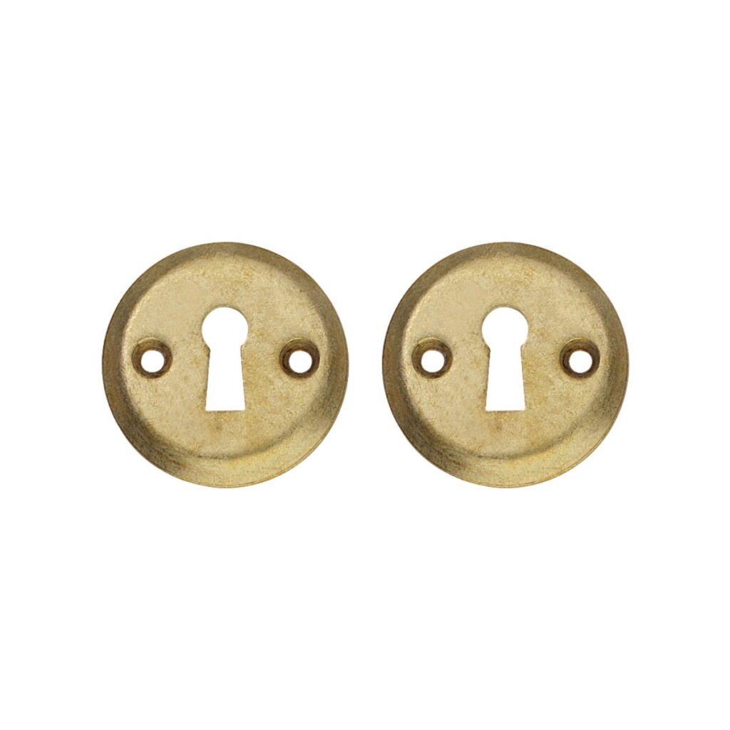 Intersteel rozet met sleutelgat schroefgat | Rond | Messing Getrommeld