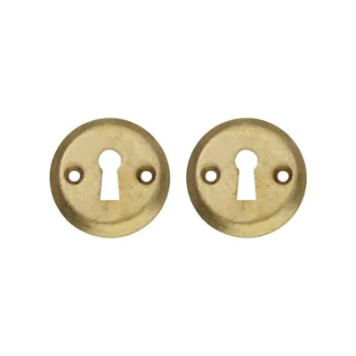 Intersteel rozet met sleutelgat schroefgat | Rond | Messing Getrommeld