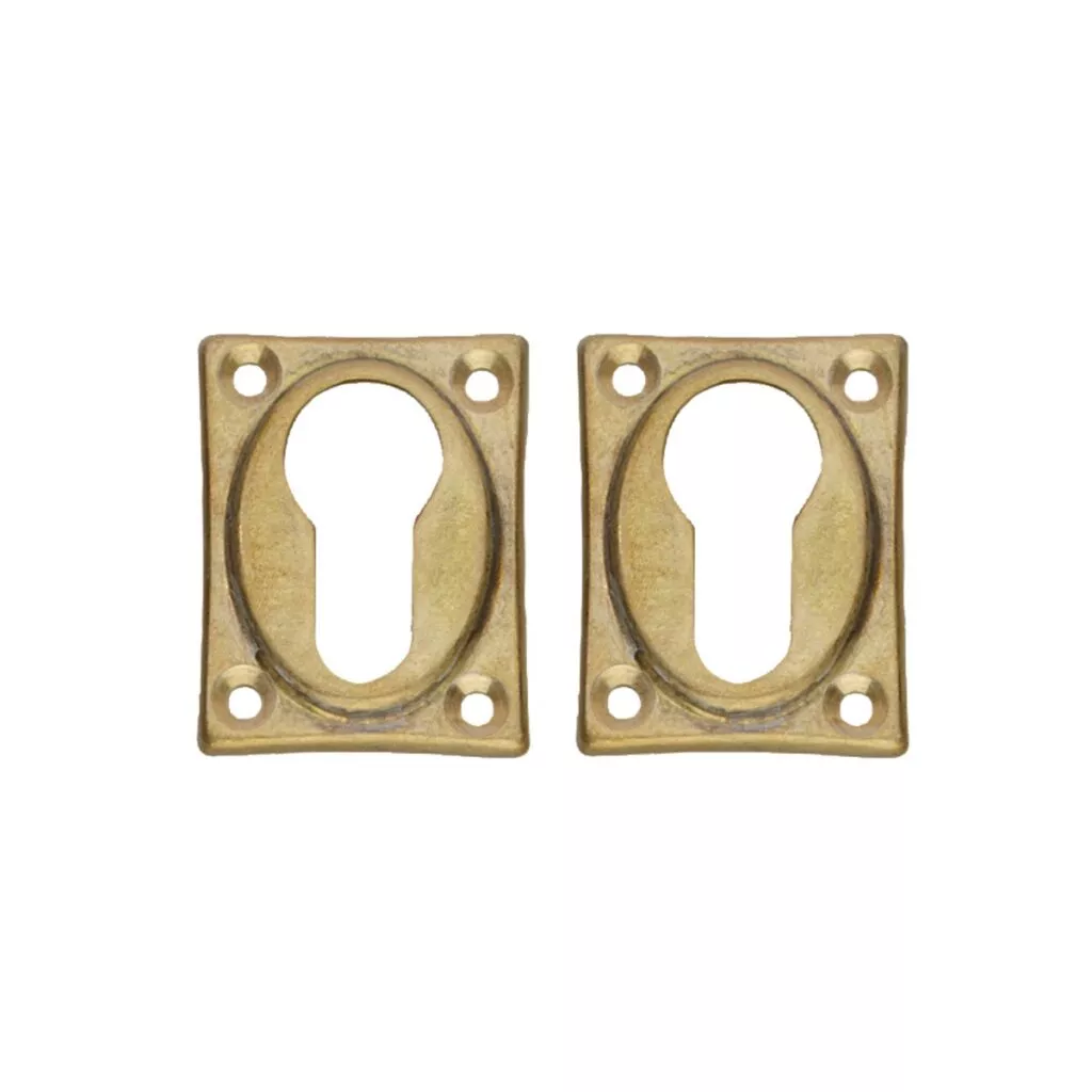 Intersteel | Rozet met profielcilindergat | Rechthoekig | Messing Getrommeld