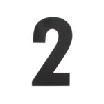 Intersteel | Huisnummer 2 | XL Hoogte 30cm | RVS/Mat Zwart