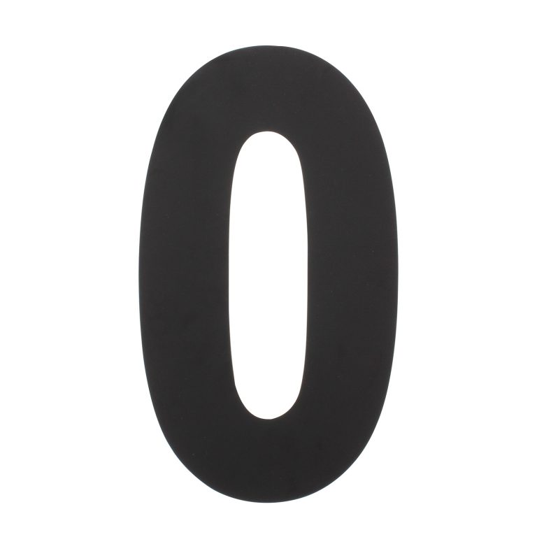 Intersteel | Huisnummer 0 | XXL Hoogte 50cm | RVS/Mat Zwart