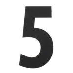 Intersteel Huisnummer 5 XXL hoogte 50 cm rvs/mat zwart