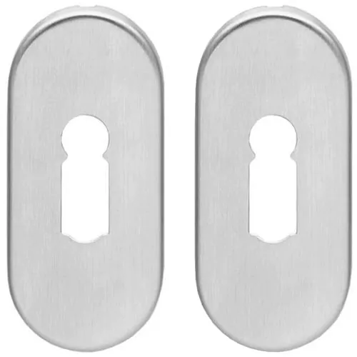 Intersteel | Rozet sleutelgat | 4mm | Ovaal | Verdekt | RVS Geborsteld