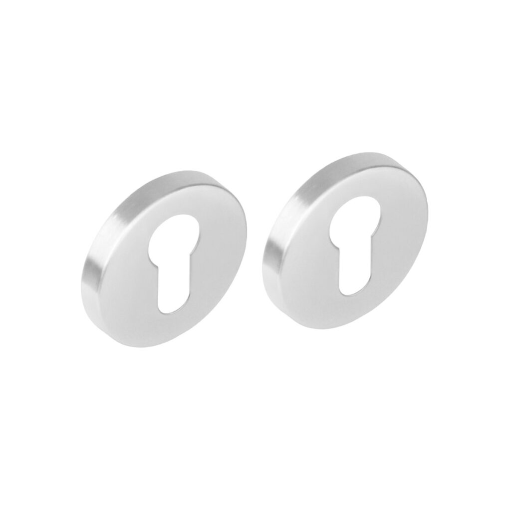 Intersteel | Rozet profielcilindergat met nokken | 53mm | Rond | RVS Geborsteld