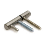 DX - Inboorpaumelle - Ø 14 mm - zwarte nylon ring - voor houten deuren en kozijnen - staal RVS finish