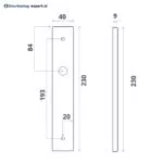 Impresso Aston Mat zwart op Rechthoekig schild met schroeven Blind 1
