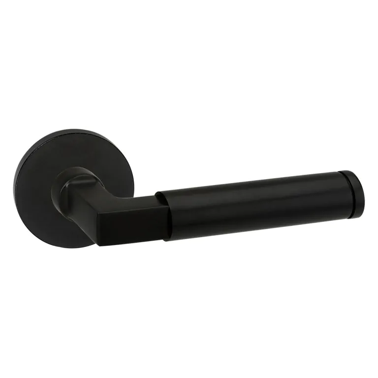 Impresso Deurkruk Aston Zwart op rond rozet