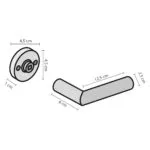 Impresso Deurkruk Petworth Chroom op vierkant rozet 1