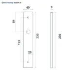 Impresso Lake Mat zwart op Rechthoekig schild met schroeven Blind 1