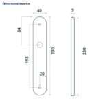 Impresso London Mat zwart op Ovaal schild met schroeven Blind 1