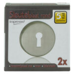 Impresso rond rozet Klaviersleutel RVS geborsteld 11