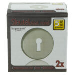 Impresso rond rozet Klaviersleutel RVS geborsteld 14