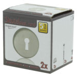 Impresso rond rozet Klaviersleutel RVS geborsteld 15