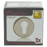 Impresso rond rozet Profielcilinder RVS geborsteld 14