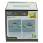 Impresso vierkant rozet Badkamer Toiletsluiting Aluminium F1 14