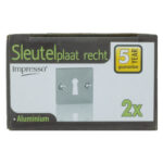 Impresso vierkant rozet Klaviersleutel Aluminium F1 13