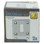 Impresso vierkant rozet Klaviersleutel Chroom 14