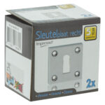 Impresso vierkant rozet Klaviersleutel Chroom 16