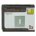 Impresso vierkant rozet Klaviersleutel RVS geborsteld 13