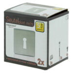 Impresso vierkant rozet Klaviersleutel RVS geborsteld 15