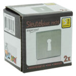 Impresso vierkant rozet Klaviersleutel RVS geborsteld 16