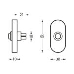 Intersteel Deurbel ovaal verdekt 65x30x10 rvs geborsteld 1