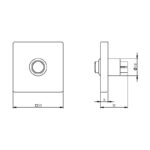 Intersteel Deurbel vierkant verdekt 53x53x8 rvs geborsteld 1