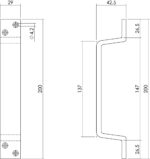 Intersteel Deurgreep 200 x 29 mm mat zwart 1