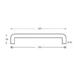 Intersteel Deurgreep 220 mm U vorm rvs geborsteld 1