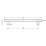 Intersteel Deurgreep 400 mm T vorm rvs geborsteld 1