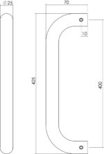 Intersteel Deurgreep U vorm o 25 mm 425 mm rvs geborsteld 1