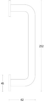 Intersteel Deurgreep op rond rozet 252 mm rvs geborsteld 1