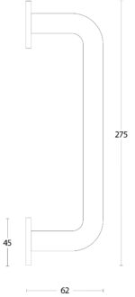 Intersteel Deurgreep op rond rozet 275 mm rvs geborsteld 1