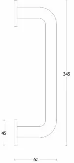 Intersteel Deurgreep op rond rozet 345 mm rvs geborsteld 1