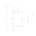 Intersteel Deurgreep per stuk T schuin 600x90x30 HoH 400 rvs 1