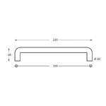 Intersteel Deurgrepen 220 mm U vorm rvs geborsteld 1