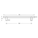 Intersteel Deurgrepen 700 mm T vorm rvs geborsteld 1