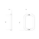 Intersteel Deurgrepen per paar U vorm 330x80x30 HoH 300 rvs 1