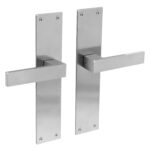 Intersteel Deurkruk Amsterdam met schild 250x55x2mm rvs geborsteld Blind