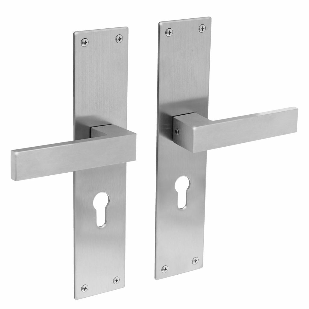 Intersteel Deurkruk Amsterdam met schild 250x55x2mm rvs geborsteld PC55