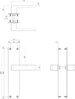 Intersteel Deurkruk Amsterdam met schild 250x55x2mm zwart Blind 1 scaled