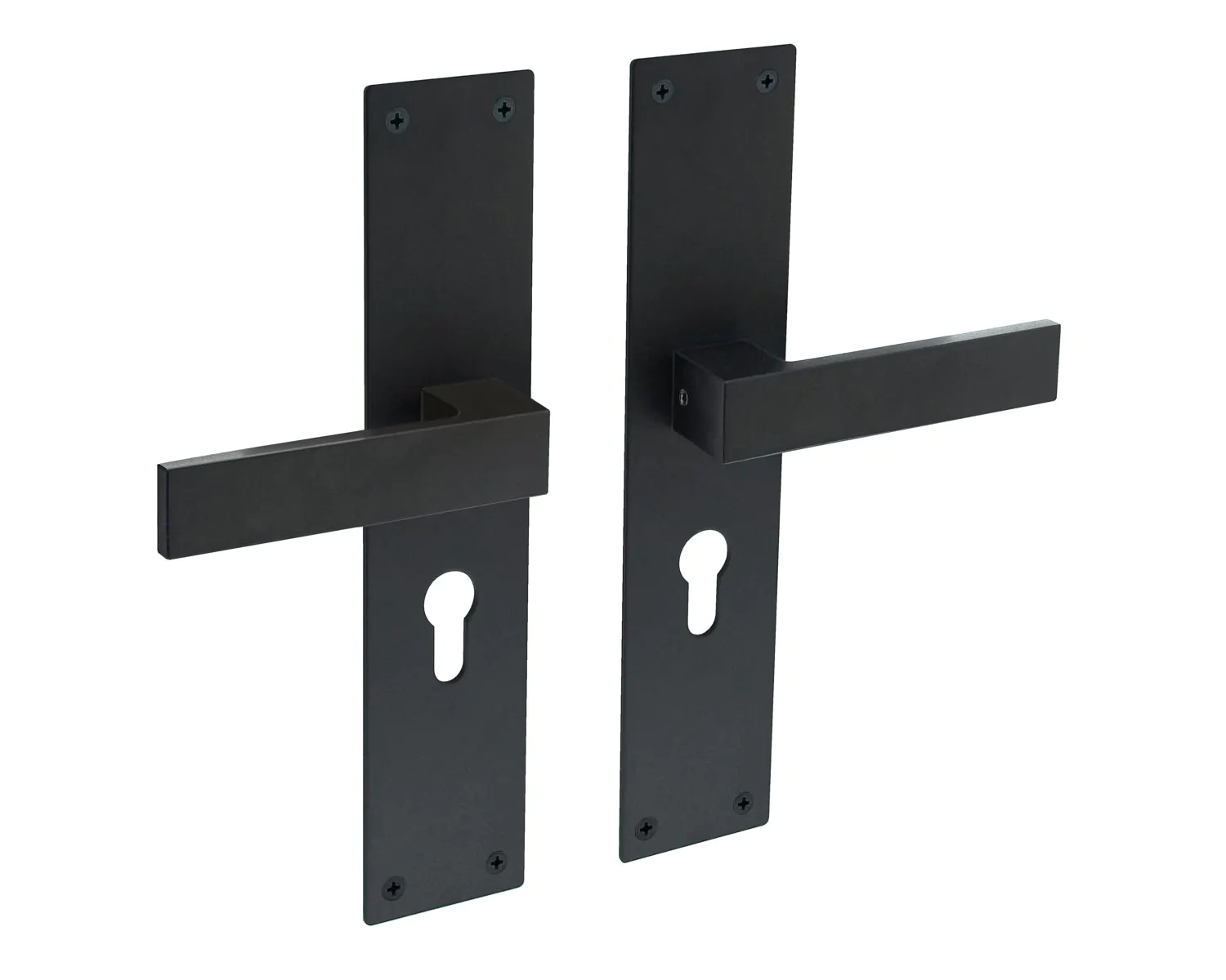 Intersteel Deurkruk Amsterdam met schild 250x55x2mm zwart PC55