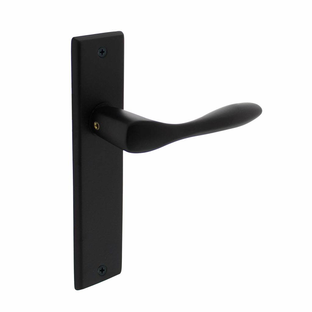 Intersteel Deurkruk Banaan met schild 181x41x7mm mat zwart Blind