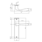 Intersteel Deurkruk Banaan met schild 181x41x7mm messing getrommeld Blind 1