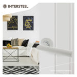 Intersteel Deurkruk Bastian op ronde rozet o52x10mm wit 3