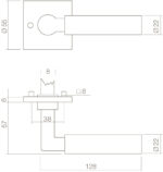 Intersteel Deurkruk Bau Stil op vierkant rozet chroom 1