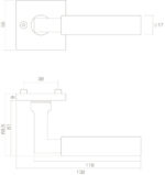 Intersteel Deurkruk Bau Stil op vierkant rozet chroommat zwart 1