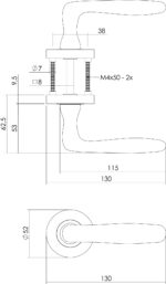 Intersteel Deurkruk Bjorn op rozet nikkel mat 1