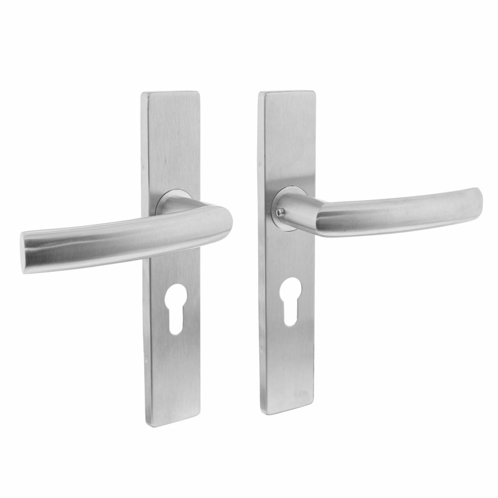 Intersteel Deurkruk Blok op rechthoekig schild rvs geborsteld PC55