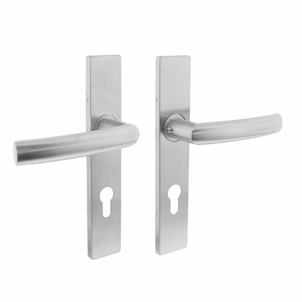 Intersteel Deurkruk Blok op rechthoekig schild rvs geborsteld PC72